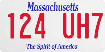 MA license plate 124UH7