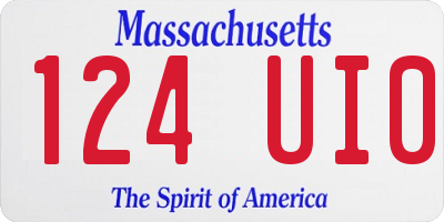 MA license plate 124UI0