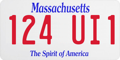 MA license plate 124UI1