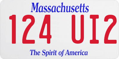 MA license plate 124UI2