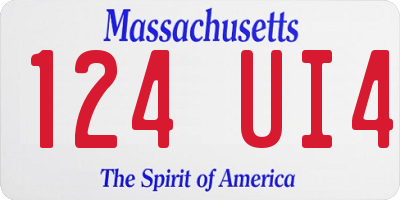 MA license plate 124UI4