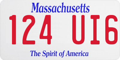 MA license plate 124UI6