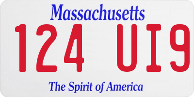 MA license plate 124UI9