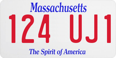 MA license plate 124UJ1