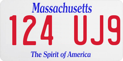 MA license plate 124UJ9