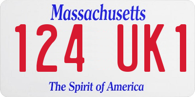 MA license plate 124UK1