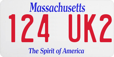 MA license plate 124UK2