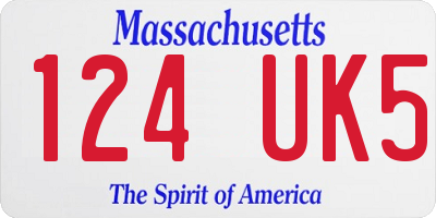 MA license plate 124UK5