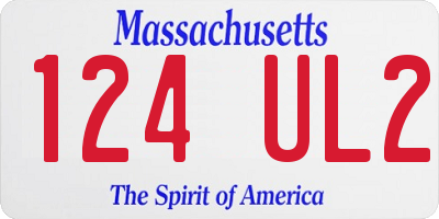 MA license plate 124UL2