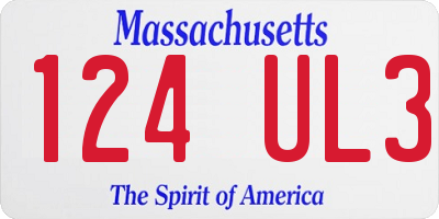 MA license plate 124UL3