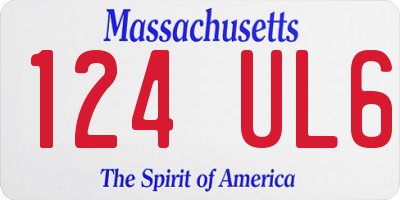 MA license plate 124UL6