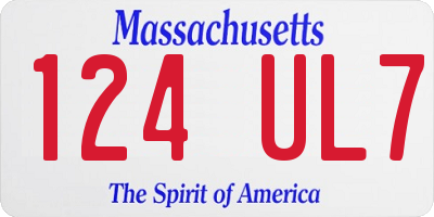 MA license plate 124UL7