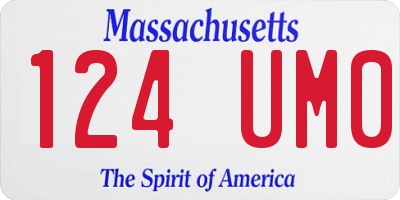 MA license plate 124UM0