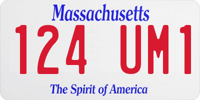 MA license plate 124UM1