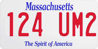MA license plate 124UM2