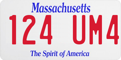 MA license plate 124UM4