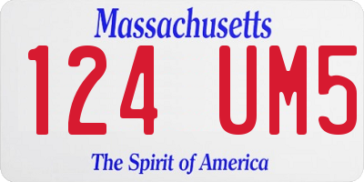 MA license plate 124UM5