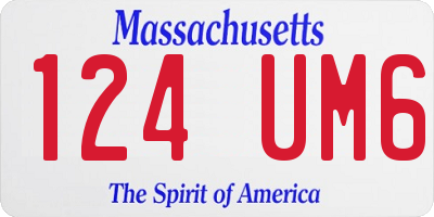 MA license plate 124UM6