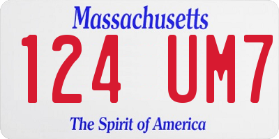 MA license plate 124UM7