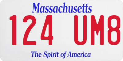 MA license plate 124UM8
