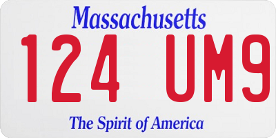 MA license plate 124UM9