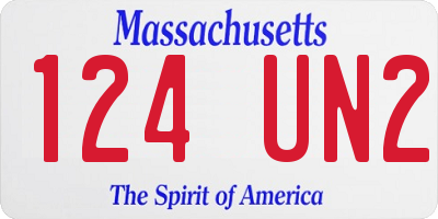MA license plate 124UN2