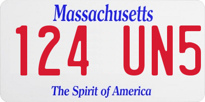 MA license plate 124UN5