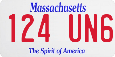 MA license plate 124UN6