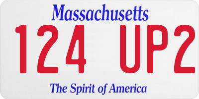 MA license plate 124UP2