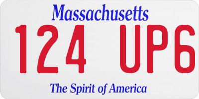 MA license plate 124UP6