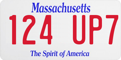 MA license plate 124UP7