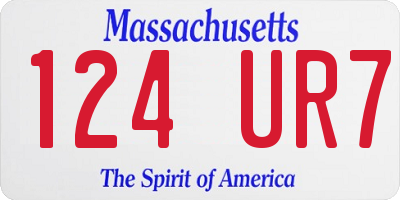 MA license plate 124UR7