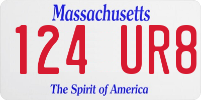 MA license plate 124UR8