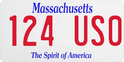 MA license plate 124US0