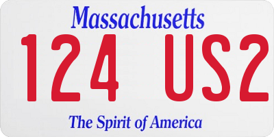 MA license plate 124US2