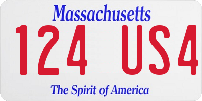 MA license plate 124US4