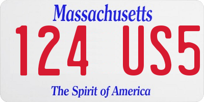 MA license plate 124US5