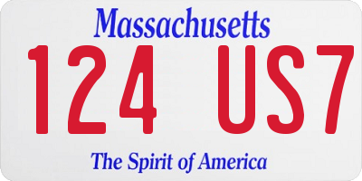 MA license plate 124US7
