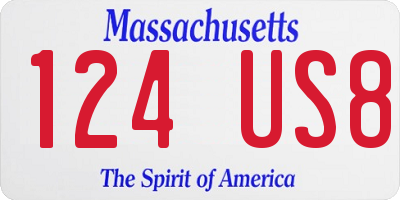 MA license plate 124US8