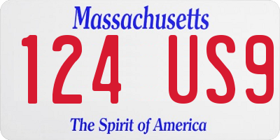 MA license plate 124US9