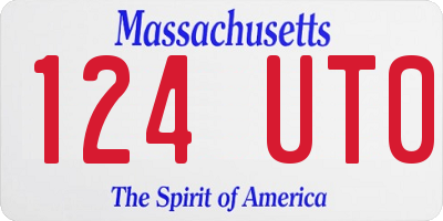 MA license plate 124UT0
