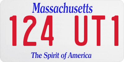 MA license plate 124UT1