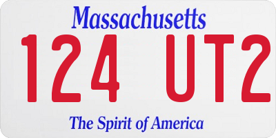 MA license plate 124UT2