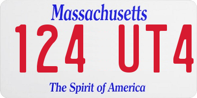 MA license plate 124UT4