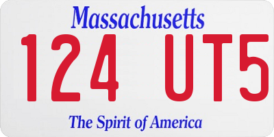 MA license plate 124UT5