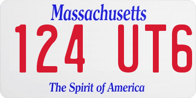 MA license plate 124UT6