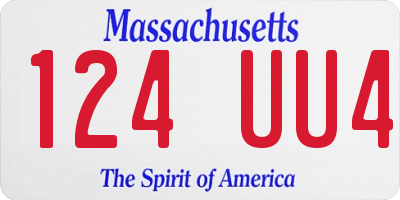MA license plate 124UU4