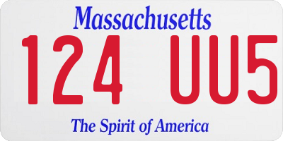 MA license plate 124UU5