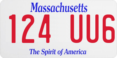 MA license plate 124UU6