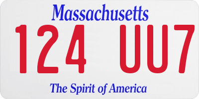 MA license plate 124UU7